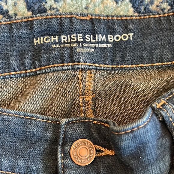 Chico’s High-Rise Slim Boot-Cut Jeans, Indigo, 2R 12 regular - Picture 5 of 9